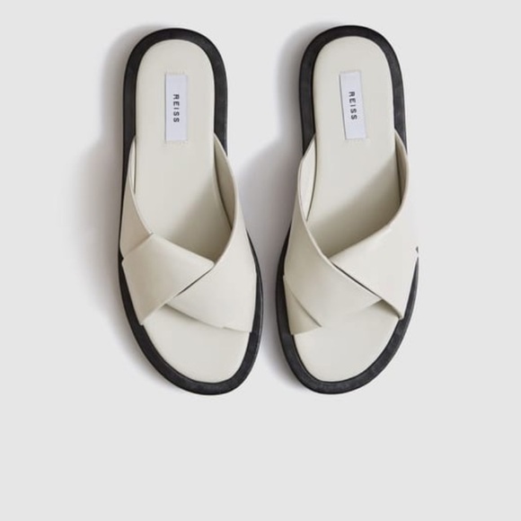 REISS amhurst off white leather chunky slides sandals 38 7.5 - Picture 3 of 9